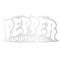 Pepper Sticker 4.5" White Logo w/ Clear Backing Sticker - Single