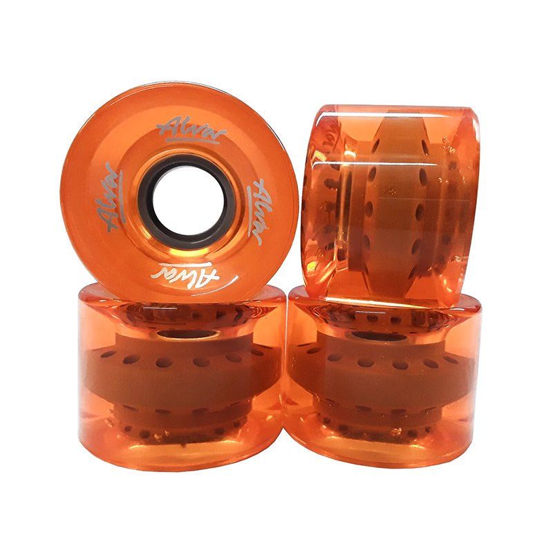 Alva 60mm 83a Cruiser Clear Orange Skateboard Wheels 4pk