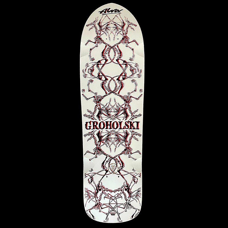 Alva 9.25" x 33.25" White/Black Red Groholski Guest Skateboard Deck
