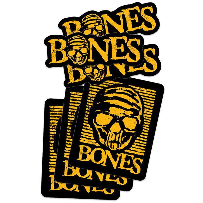 BONES WHEELS Black & Gold Stickers (Single)