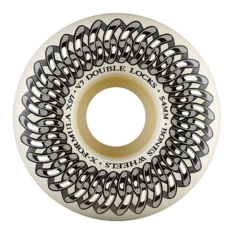 BONES WHEELS X-Formula Skateboard Wheels Double Lock V7 54mm 97A 4PK White