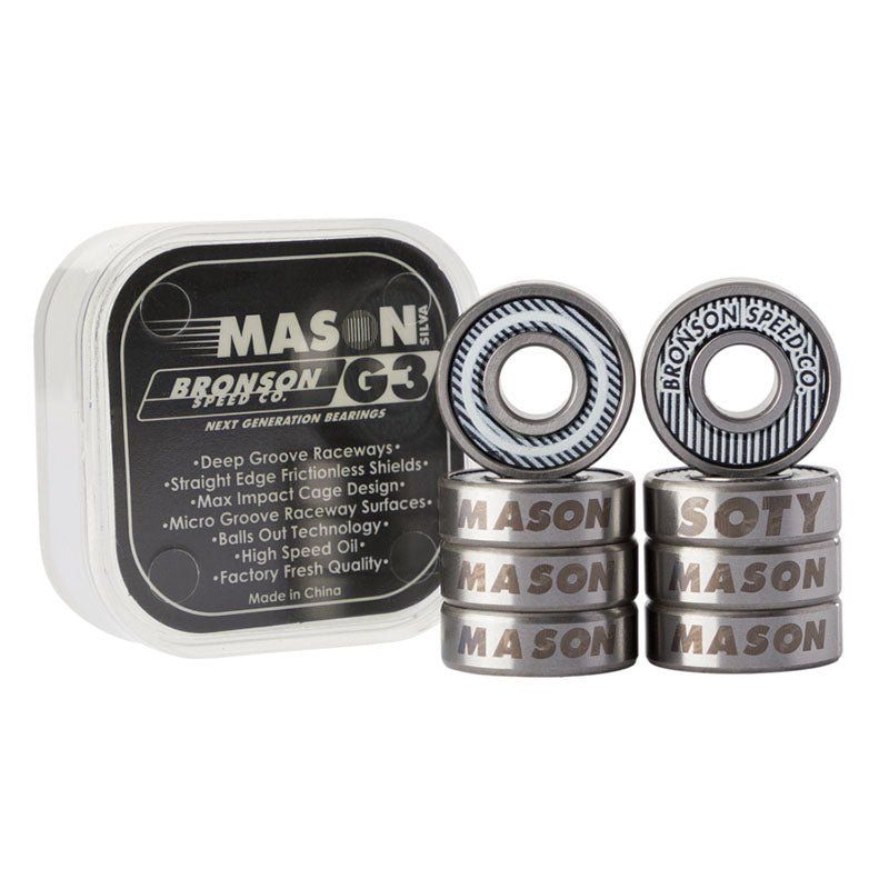 Bronson Speed Co. Mason Silva Pro G3 Skateboard Bearings (8 Pack)
