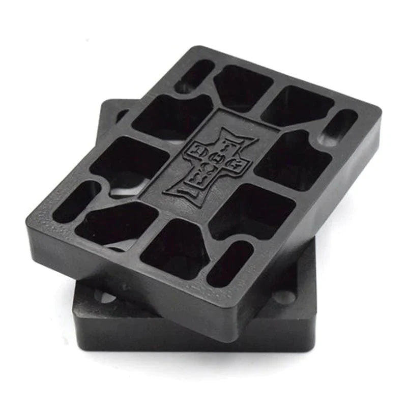 Dogtown 1/2" BLACK Hard Skateboard Riser Pads 2pk