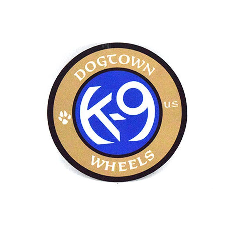 Dogtown K-9 Wheels Gold/Blue 3" Sticker