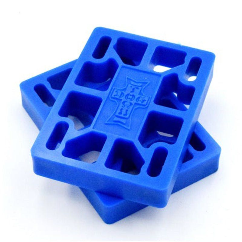 Dogtown Skateboards 1/2" Hard Riser Pads Blue 2pk