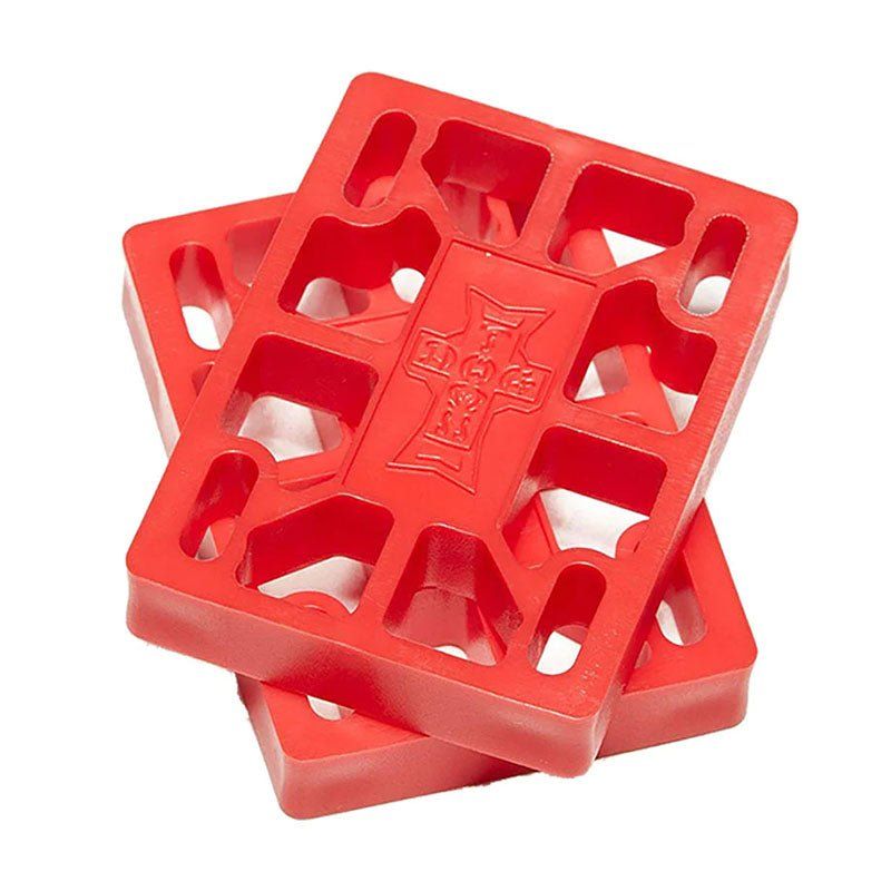 Dogtown Skateboards 1/2" Hard Riser Pads Red 2pk