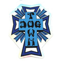 Dogtown Skateboards 4" Blue Cross Logo Hologaphic Sticker
