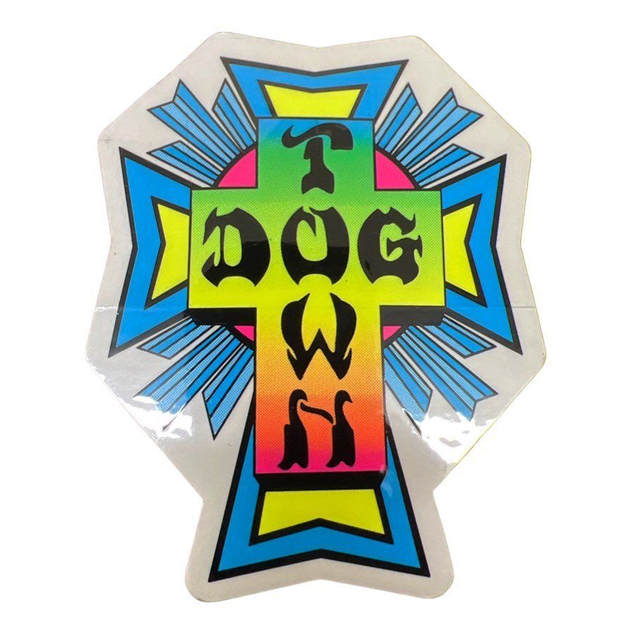 Dogtown Skateboards 4" Cross Logo Neon Sticker