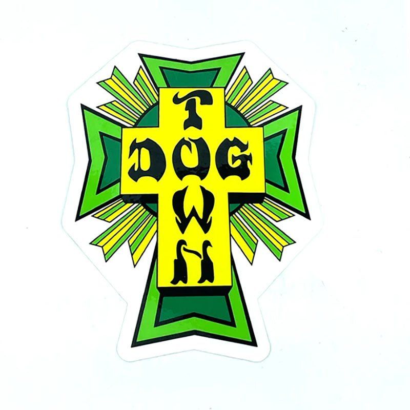 Dogtown Skateboards 4" Green Cross Logo Sticker
