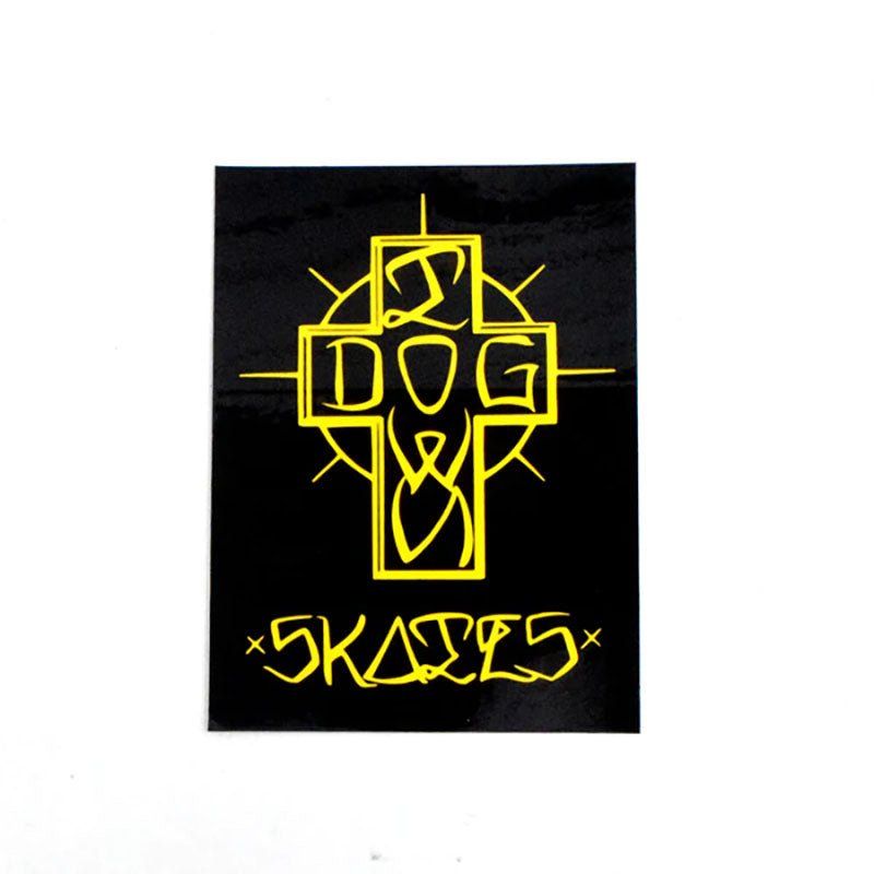 Dogtown Skateboards 4" Tall Black/Yellow Ese Cross Sticker