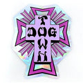 Dogtown Skateboards 4" Tall Purple Cross Logo Hologaphic Sticker
