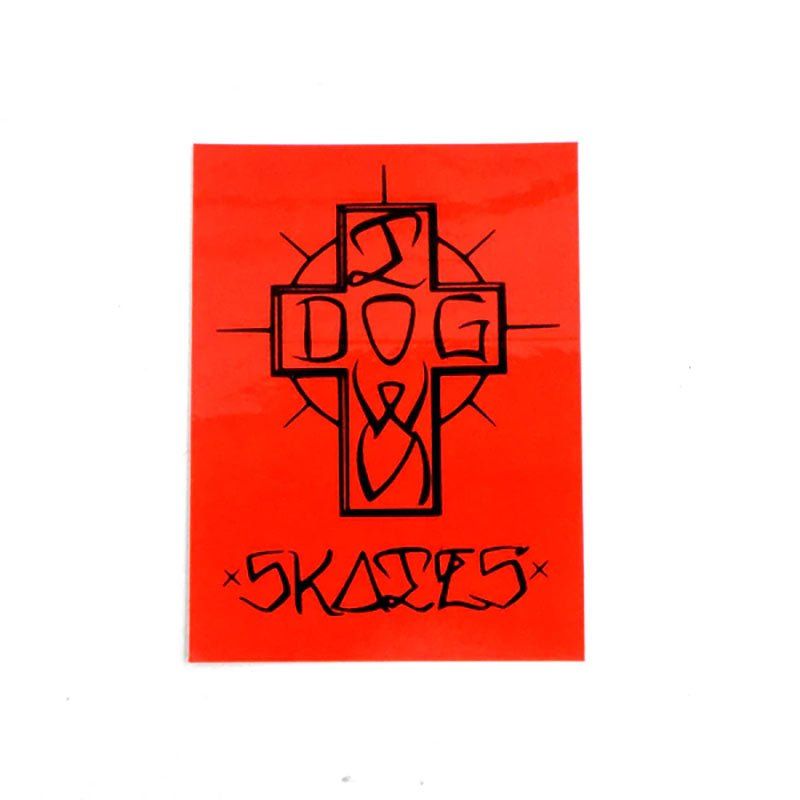 Dogtown Skateboards 4" Tall Red/Black Ese Cross Sticker