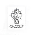 Dogtown Skateboards 4" Tall White/Black Ese Cross Sticker