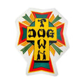 Dogtown Skateboards 80s Cross Logo 4" Rasta Sticker