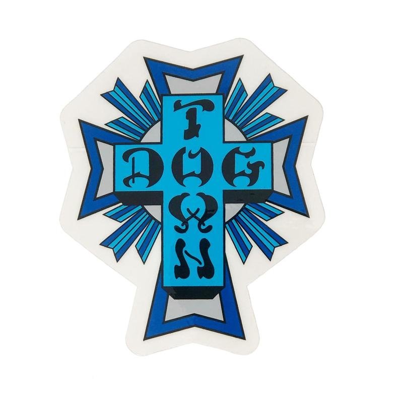 Dogtown Skateboards Sticker Cross Logo Blue 4” Tall