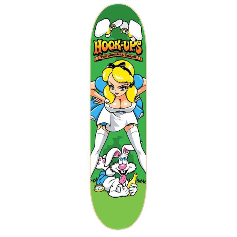 HOOK-UPS Skateboards 8.25" x 32.25" Alice & Friends Skateboard Deck