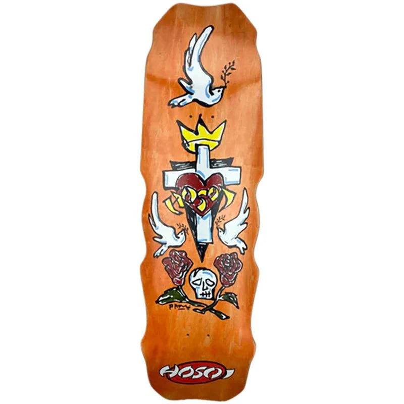 Hosoi 9.5" x 32.25" Hammerhead Hybrid ORANGE STAIN Skateboard Deck