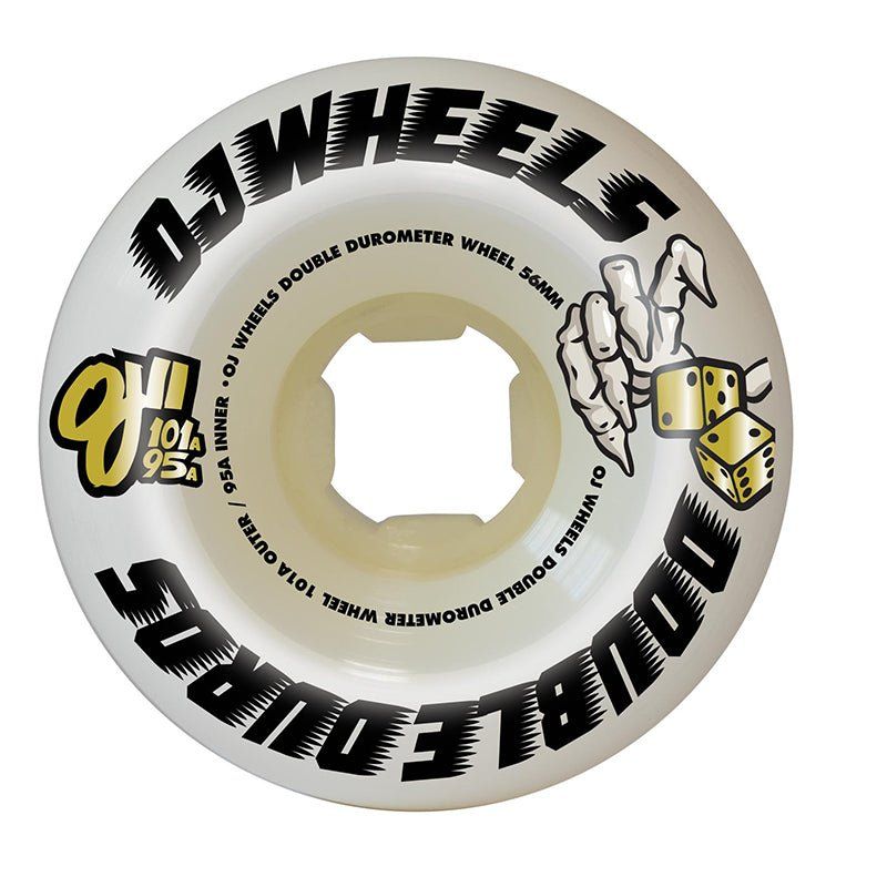 OJ 56mm 101a/95a Double Duro White Mini Combo Skateboard Wheels 4pk