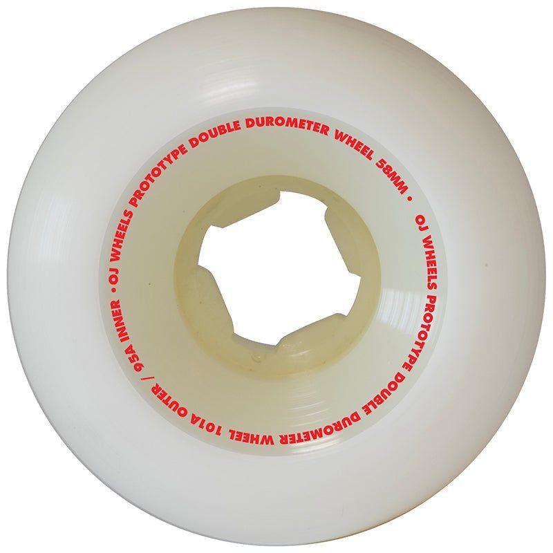 OJ 58mm 101a/95a Prototypes Double Duro White Mini Combo Skateboard Wheels 4pk