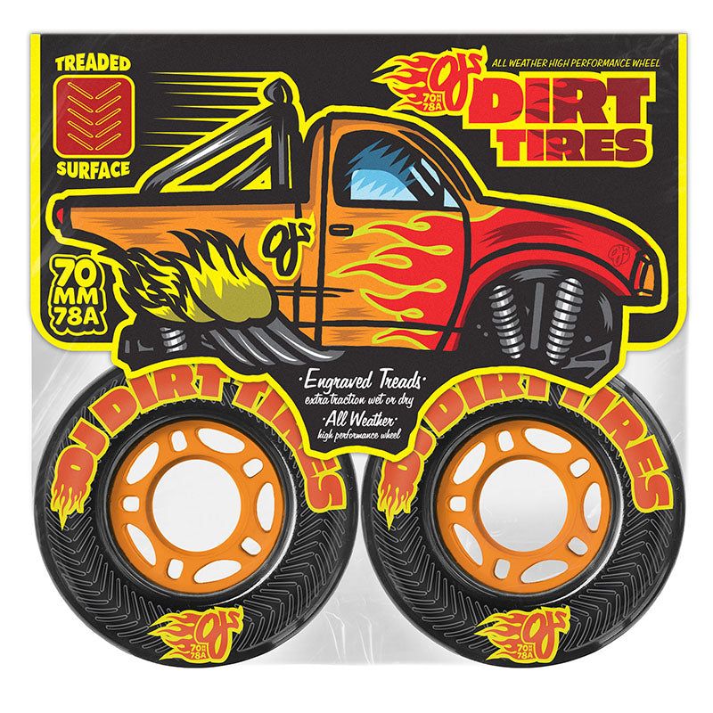 OJ 70mm 78a Dirt Tires Thunder Juice Black Skateboard Wheels 4pk