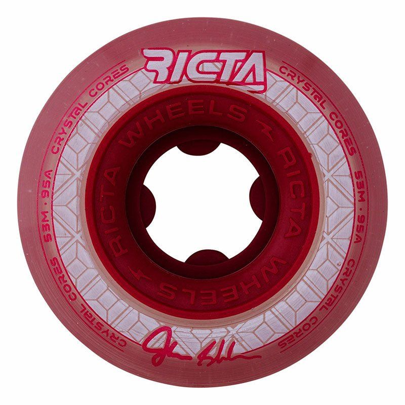 Ricta 53mm 95a Shanahan Crystal Cores Clear Metallic Red Skateboard Wheels 4pk