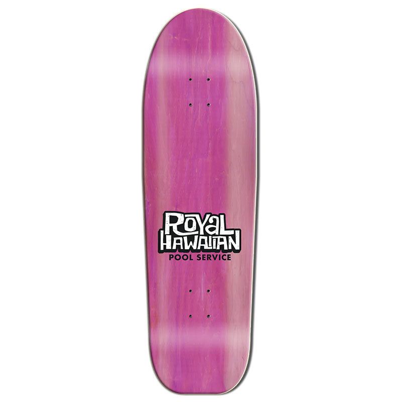 Royal Hawaiian Pool Service 9.75" x 32.25" TIKI Pink Stain Skateboard Deck