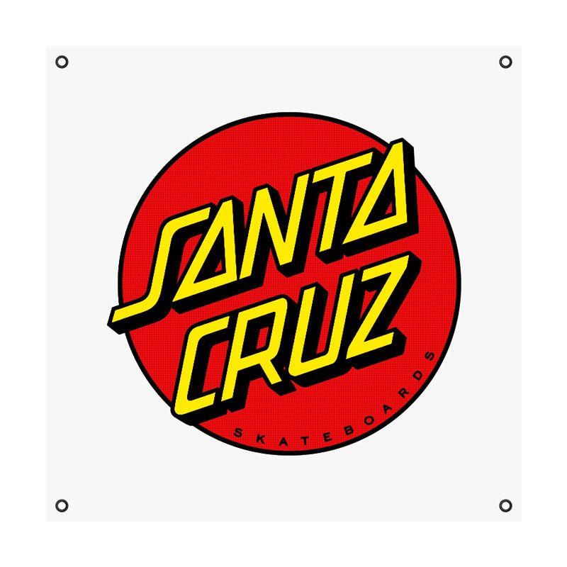 Santa Cruz Skateboards 36" x 36" White Classic Dot Banner