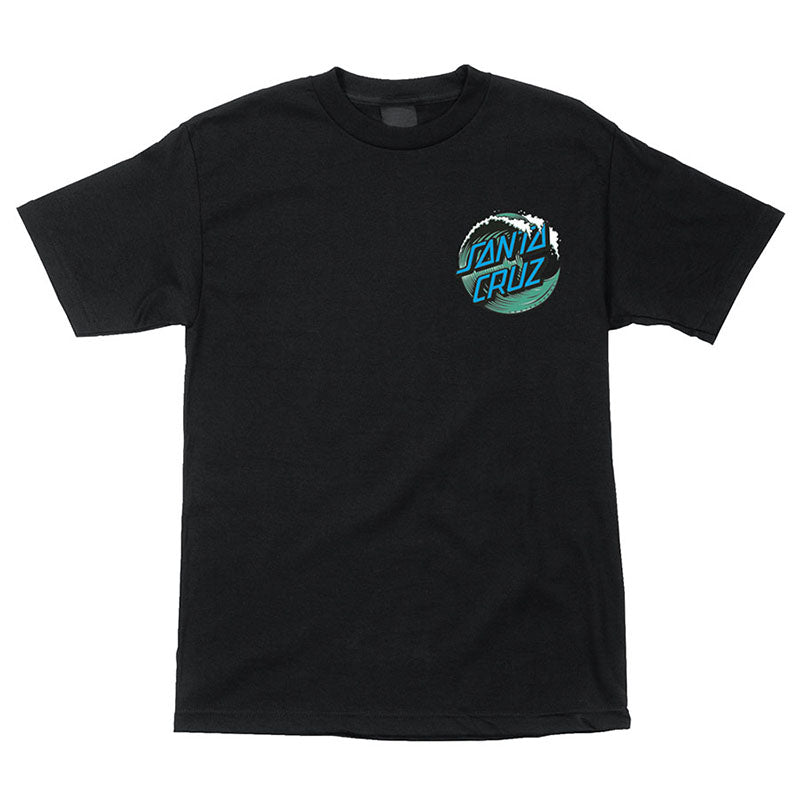 Santa Cruz Wave Dot Short Sleeve Midweight Black Mens T-Shirts