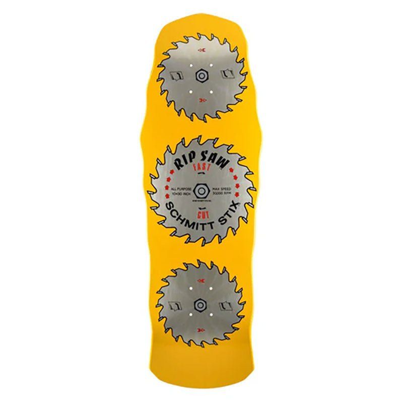 Schmitt Stix 10" x 30" Ripsaw Modern Concave YELLOW DIP Skateboard Deck