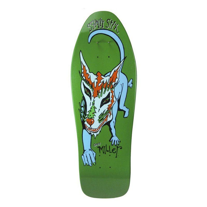 Schmitt Stix 10" x 31.875" Chris Miller Dog Large Re-issue GREEN DIP Skateboard Deck