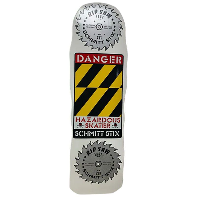 Schmitt Stix 10" x 33" WHITE DIP Danger Saw Skateboard Deck