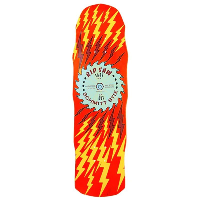 Schmitt Stix 8.75" x 31.75" RipSaw III RED STAIN/YELLOW Skateboard Deck