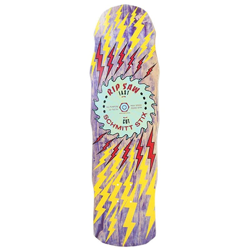 Schmitt Stix 8.75" x 31.75" RipSaw III PURPLE STAIN/YELLOW Skateboard Deck