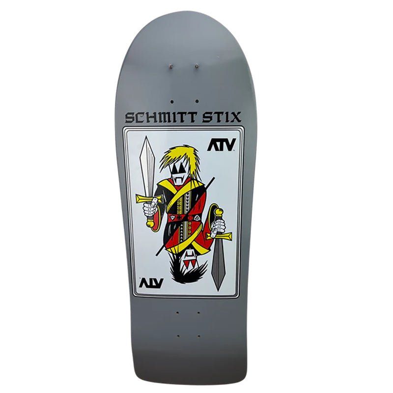 Schmitt Stix 9-3/8" x 30.25" WB 15.5" Grey Dip ATV Skateboard Deck