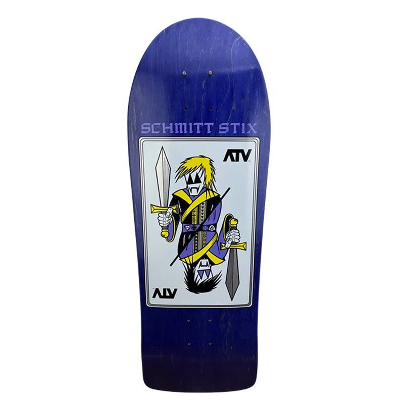 Schmitt Stix 9-3/8" x 30.25" WB 15.5" (PURPLE STAIN) ATV Skateboard Deck