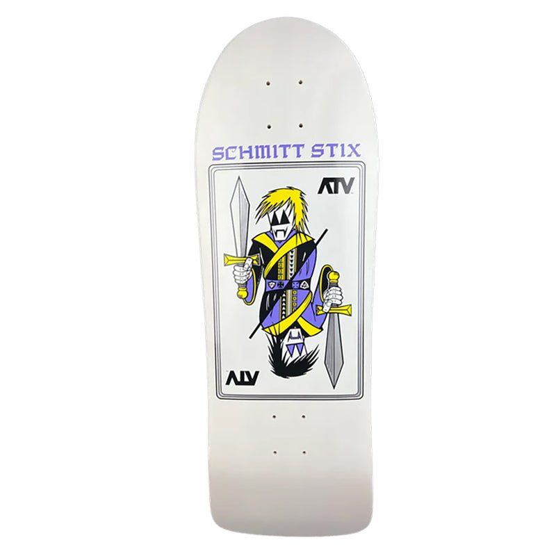 Schmitt Stix 9-3/8" x 30.25" WB 15.5" (WHITE DIP) ATV Skateboard Deck