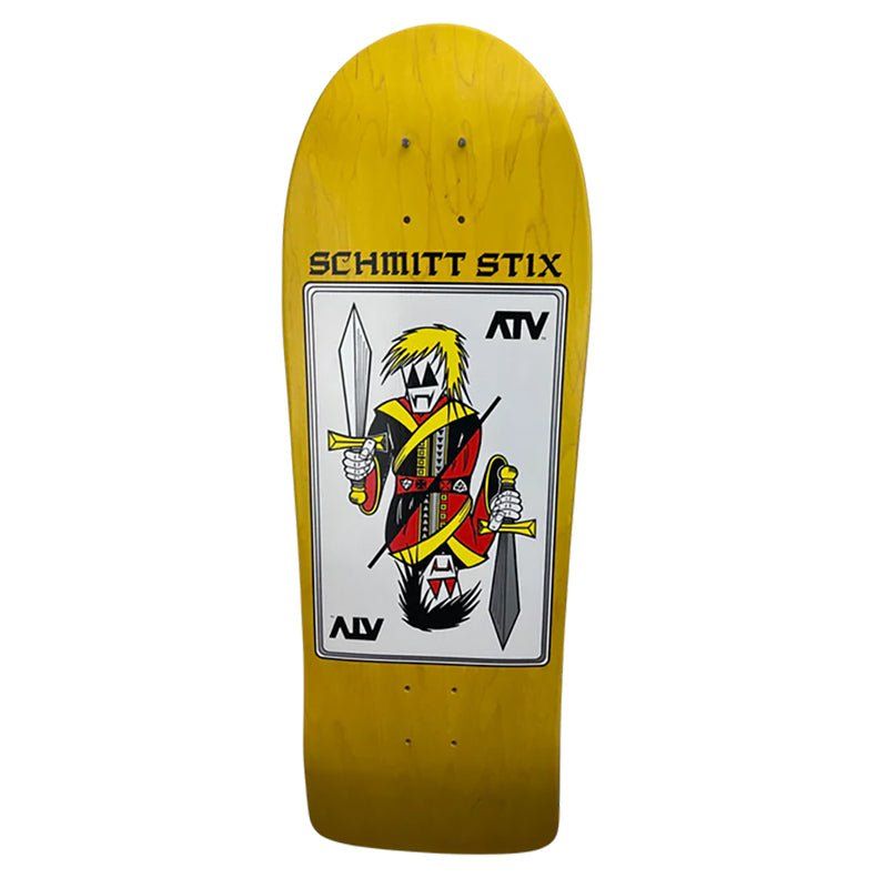 Schmitt Stix 9-3/8" x 30.25" WB 15.5" (YELLOW STAIN) ATV Skateboard Deck