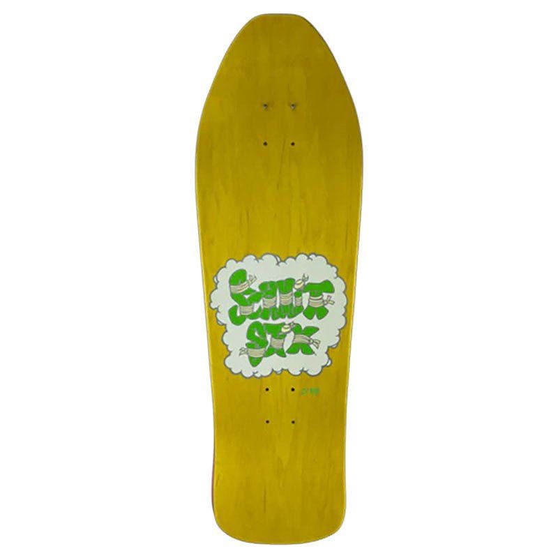 Schmitt Stix 9.5" x 30.5" Allen Midgett Magic Train YELLOW STAIN Skateboard Deck