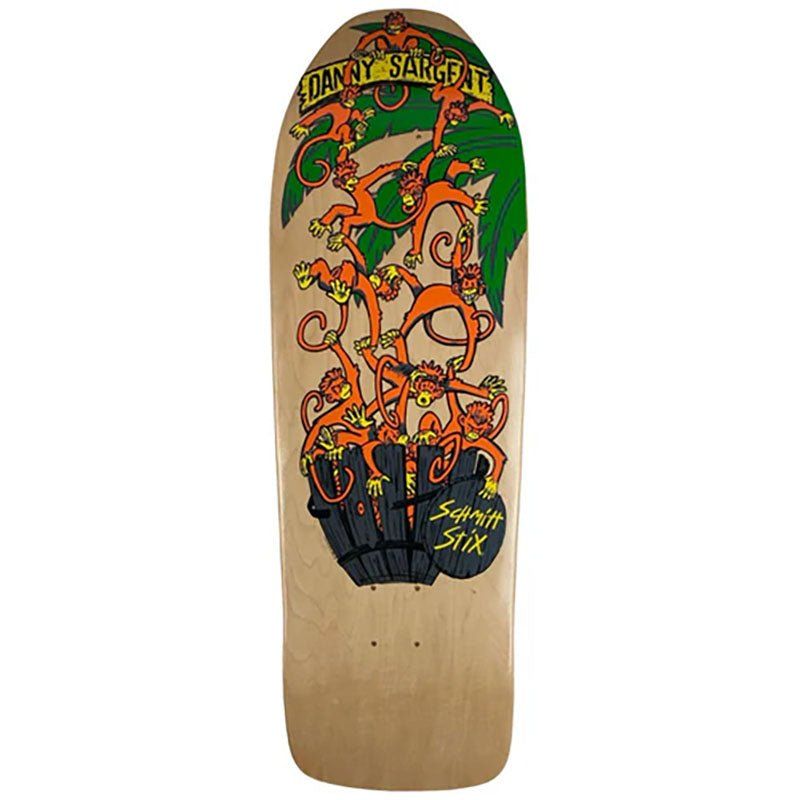 Schmitt Stix 9.75" x 31.25" NATURAL Danny Sargent Barrel of Monkeys Skateboard Deck