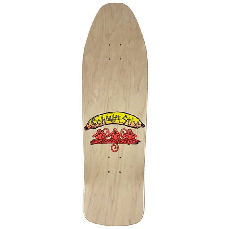 Schmitt Stix 9.75" x 31.25" RED STAIN  Danny Sargent Barrel of Monkeys Skateboard Deck