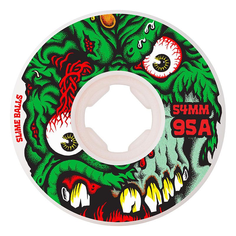 Slime Balls 54mm 95a Roskopp Face Two Reissue White Hardline Skateboard Wheels 4pk