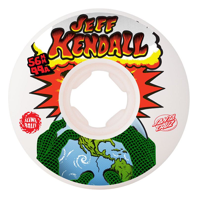 Slime Balls 56mm 99a Kendall End of the World Reissue Chubbies White Skateboard Wheels 4pk