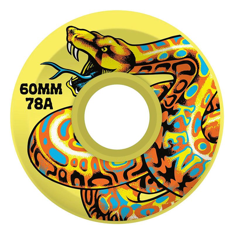 Slime Balls 60mm 78a Jeff Kendall Snake Yellow OG Skateboard Wheels 4pk