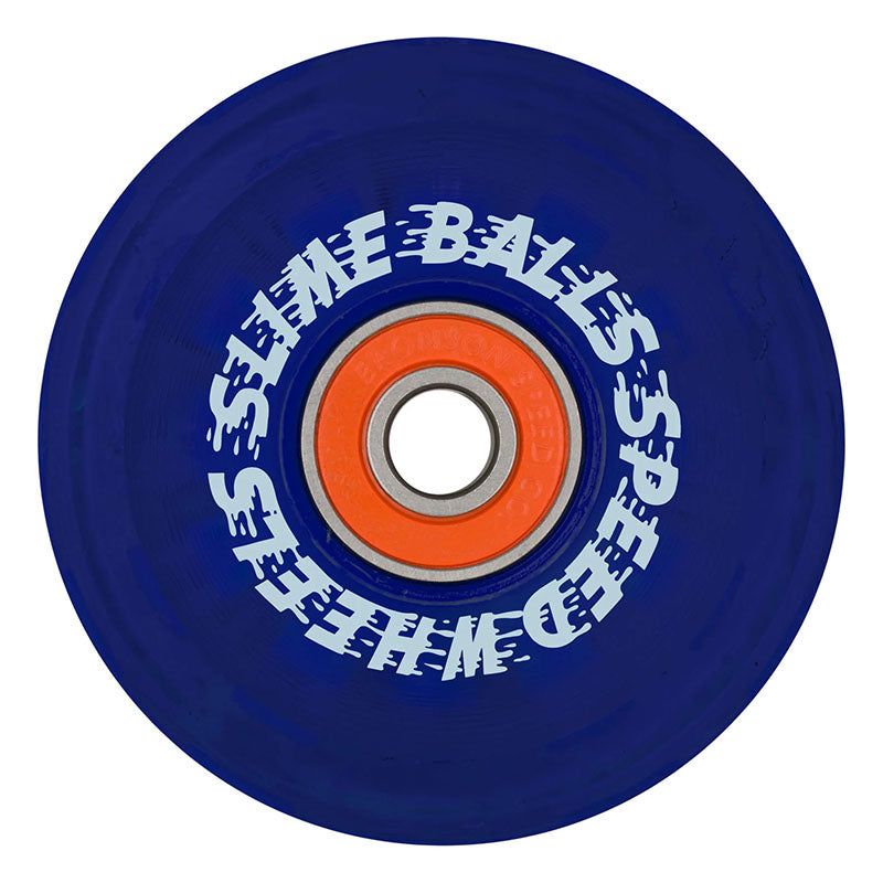 Slime Balls 66mm SB Ice Light Ups OG Slime Blue Skateboard Wheels 4pk