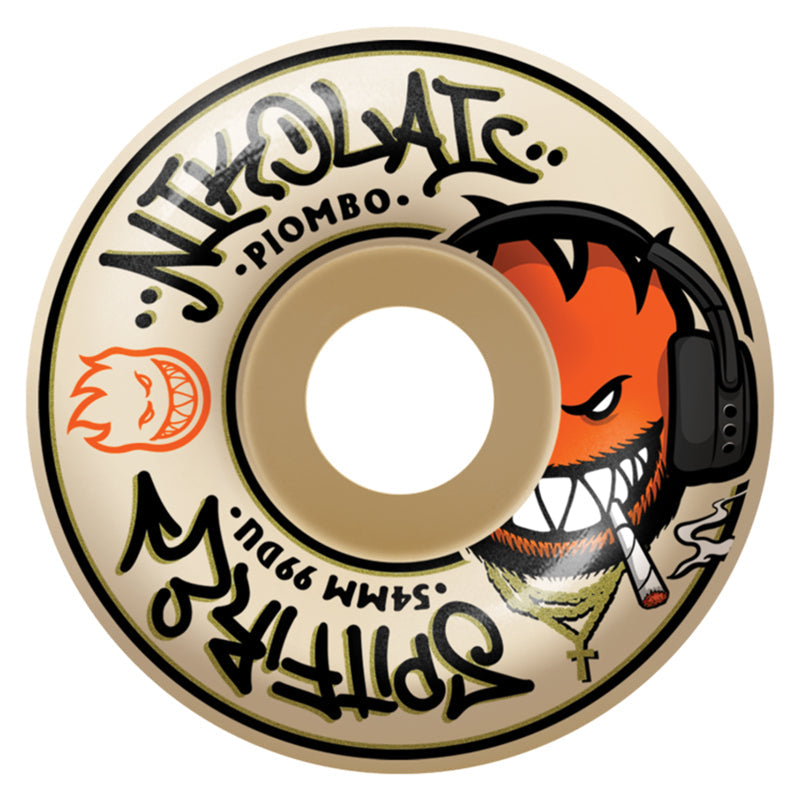 Spitfire 54mm 99a  PIOMBO F4 CLASSIC NAT Skateboard Wheels 4pk