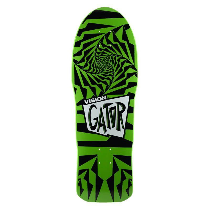 Vision 10.25"x 29.75" Gator II Black/Green Skateboard Deck