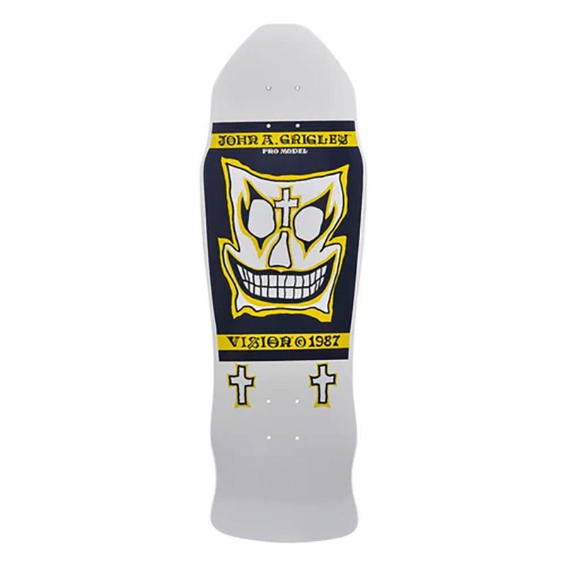 Vision 9.5" x 30" Grigley I WHITE DIP/YELLOW Skateboard Deck
