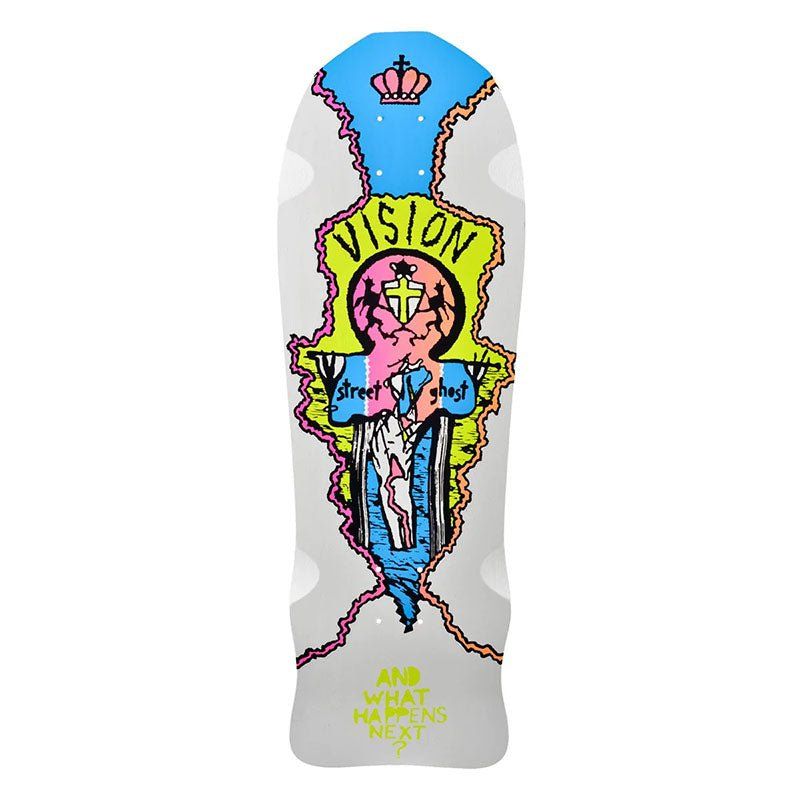 Vision 9.75" x 29.75" Street Old Ghost WHITE DIP Skateboard Deck