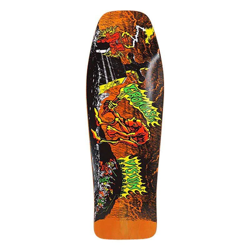 Vision 9.75" x 31.5" Groholski Graveyard Mob Orange Stain Skateboard Deck