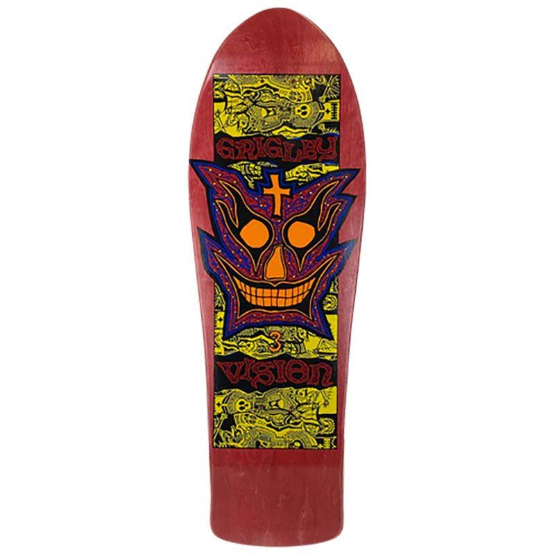 Vision 9.75" x 31" Grigley 3 RED STAIN Stain Skateboard Deck